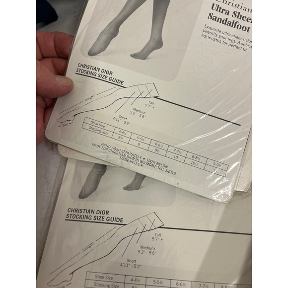 Vintage Christian Dior stockings for garters 3 pkg 6 pr. French Taupe 10 short - Picture 3 of 4